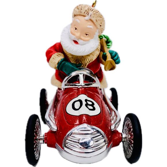 Hallmark SANTA TAKES A SPIN Keepsake Ornament 2008 Pedal Car Club Exclusive‎ - Picture 4 of 12